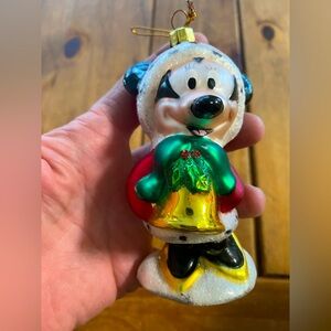 Blown glass Minnie Mouse Christmas ornament (VO)